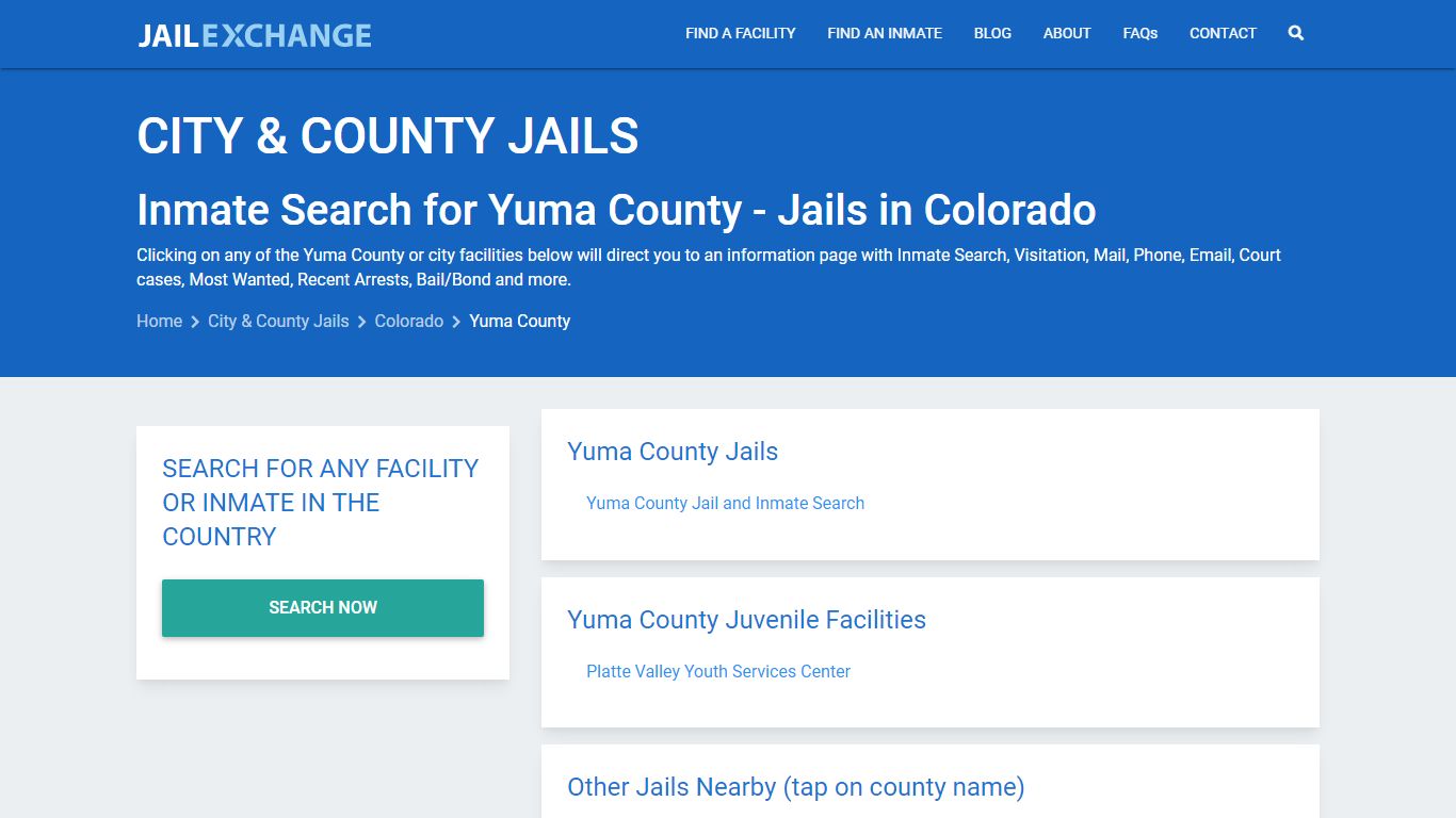 Inmate Search for Yuma County | Jails in Colorado - Jail Exchange