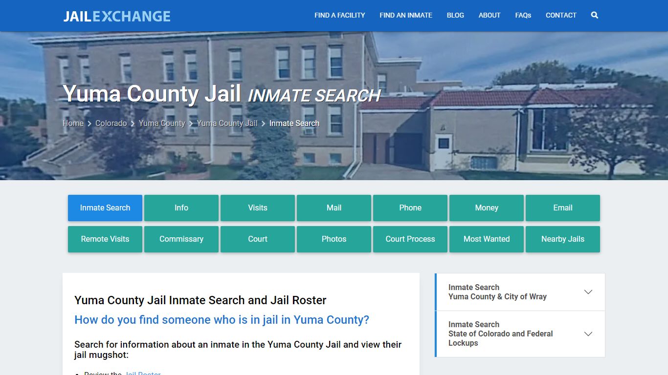 Inmate Search: Roster & Mugshots - Yuma County Jail, CO