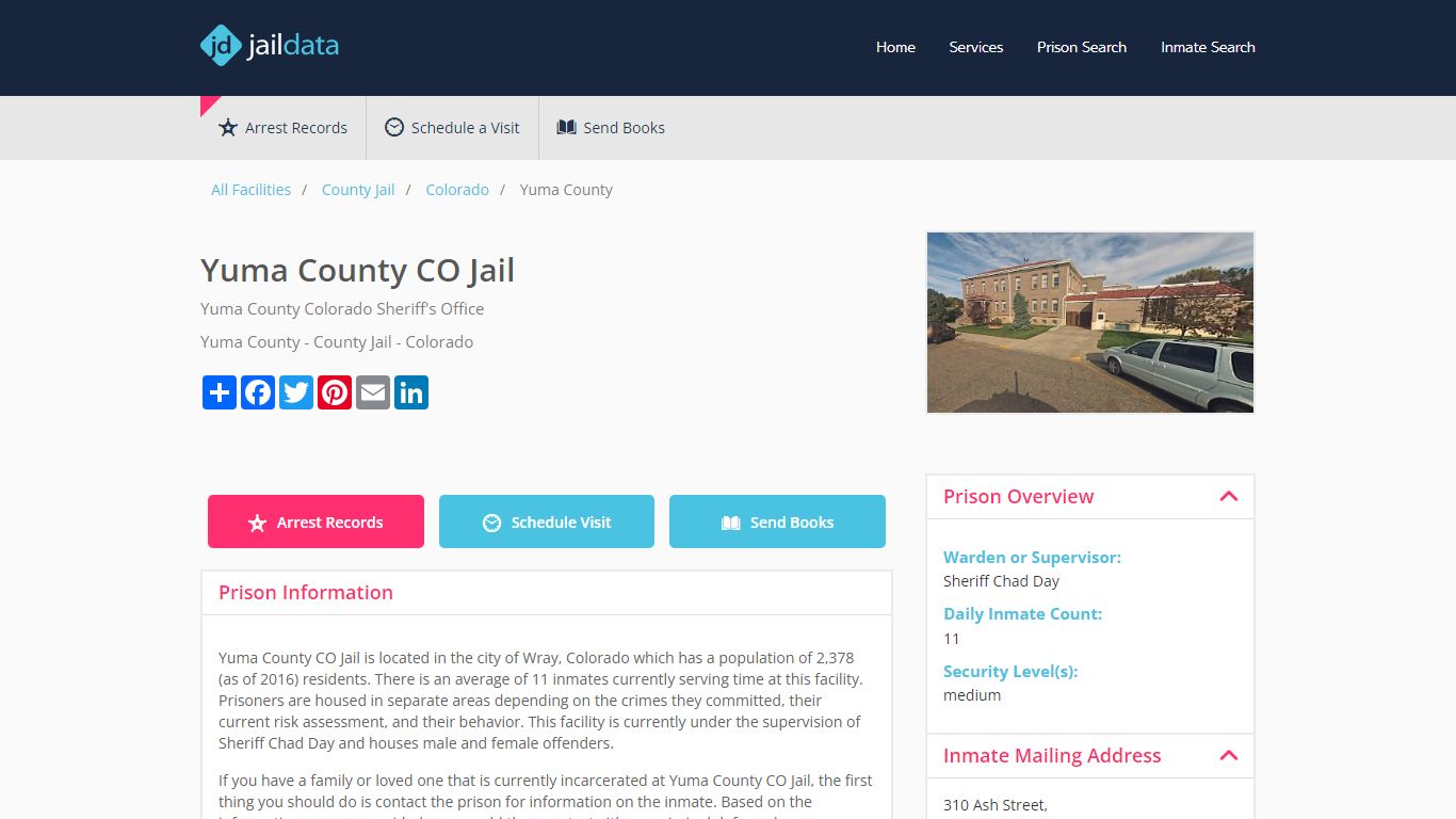 Yuma County CO Jail Inmate Search and Prisoner Info - Wray, CO