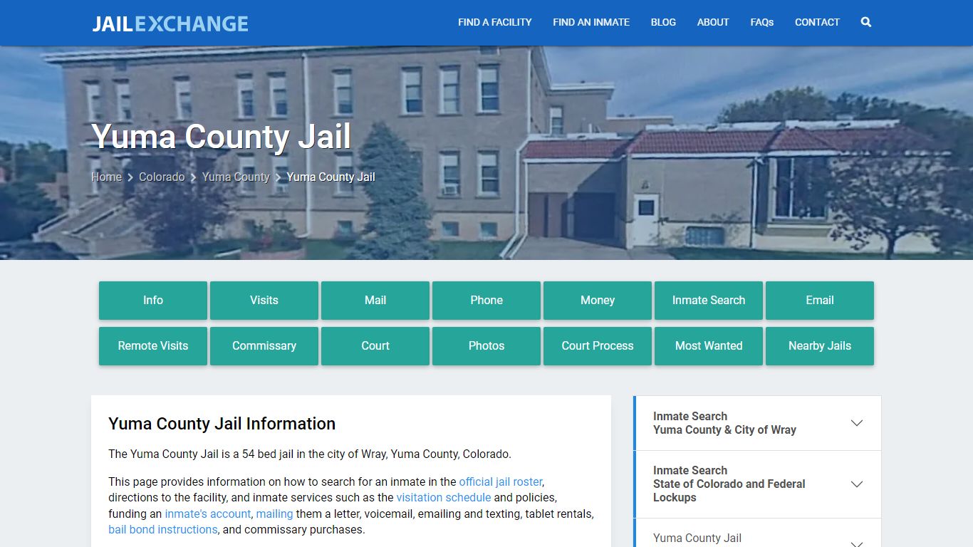 Yuma County Jail, CO Inmate Search, Information